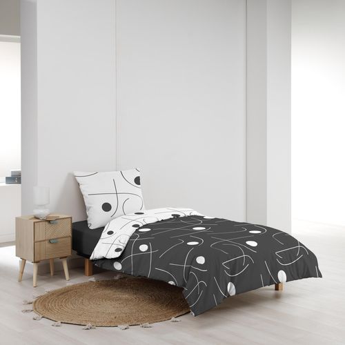 Housse De Couette Réversible 140 X 200 Cm + 1 Taie Microfibre Sonate