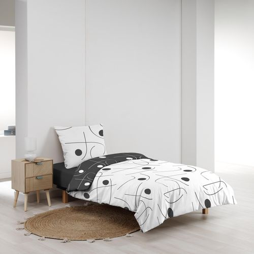 Housse De Couette Réversible 140 X 200 Cm + 1 Taie Microfibre Sonate