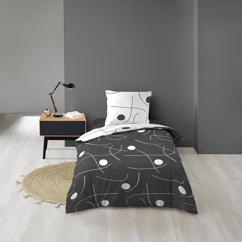 Housse De Couette Réversible 140 X 200 Cm + 1 Taie Microfibre Sonate