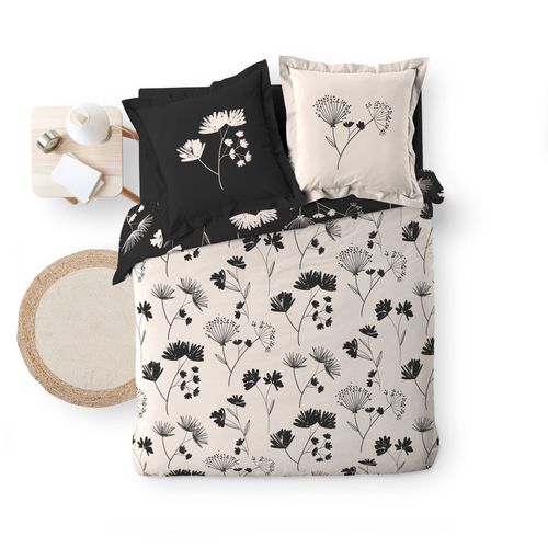 Ensemble Housse De Couette Iris 240 X 220 Cm + 2 Taies En Percale 78 Fils + Drap-housse Blanc 140 X