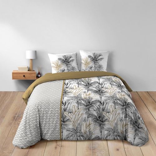 Pack Housse De Couette Dakar 240 X 220 Cm + Drap Housse 140x190 Cm Beige