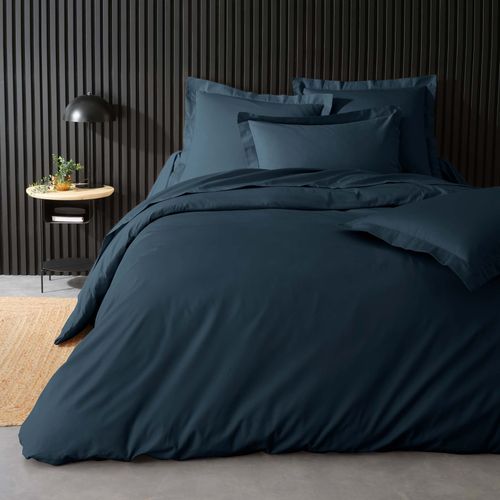 Housse De Couette 240 X 220 Cm En Percale De Coton 78 Fils Bleu