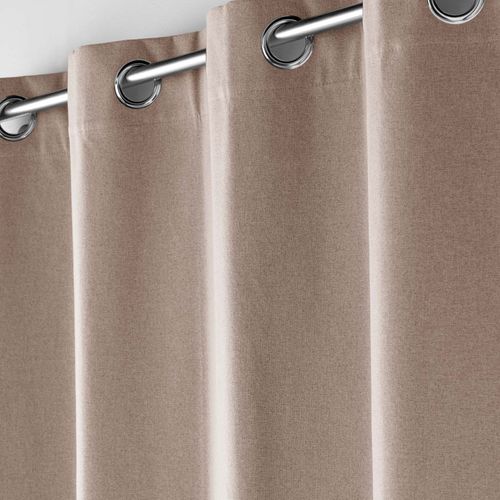 Rideau à Oeillets 135 X 260 Cm 100% Occultant Thermique Uni Occultissime Noisette