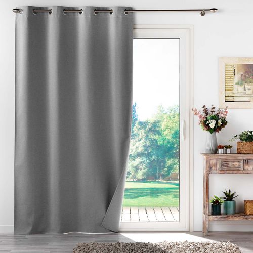 Lot De 2 Rideaux à Oeillets 135 X 260 Cm 100% Occultant Thermique Uni Occultissime Gris