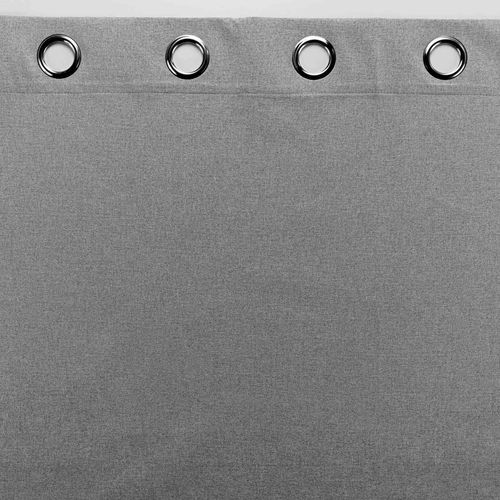 Lot De 2 Rideaux à Oeillets 135 X 260 Cm 100% Occultant Thermique Uni Occultissime Gris