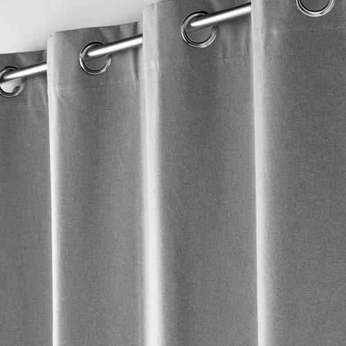 Lot De 2 Rideaux à Oeillets 135 X 260 Cm 100% Occultant Thermique Uni Occultissime Gris