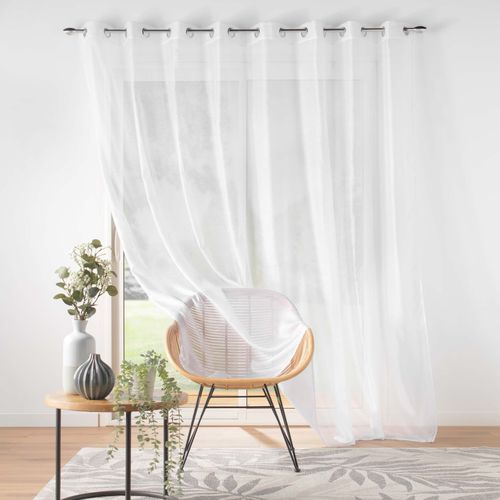 Voilage Grande Largeur 300 X 240 Cm Voile Sablé Lissea Blanc