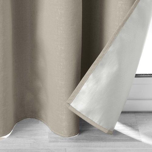 Lot De 4 Rideaux Thermiques 140 X 260 Cm – 100 % Occultants / Jacquard – Darko Noisette