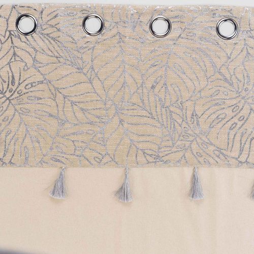 Lot De 2 Rideaux à Oeillets 140 X 240 Cm En Polycoton - Modèle Solea Argent