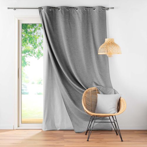 Rideau à Oeillets Avec Doublure Amovible (140 X 260 Cm) Coverline Anthracite, Thermique et 100%