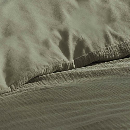 Parure De Lit 240 X 220 Cm En Gaze De Coton + 2 Taies  - Angelia Kaki