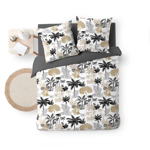 Housse De Couette 240 X 220 Cm Scarlett Gris + 2 Taies Polycoton