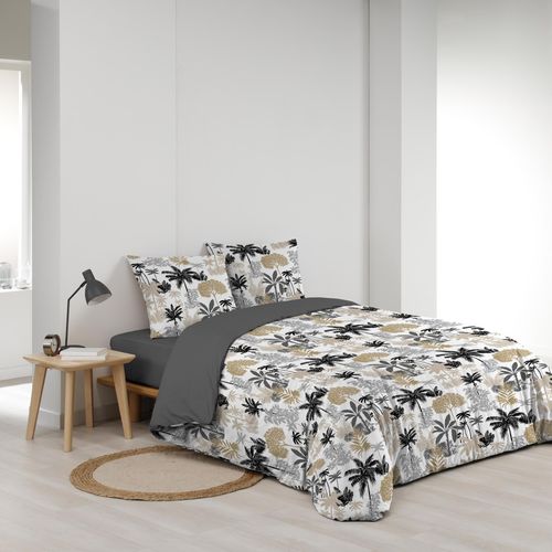 Housse De Couette 240 X 220 Cm Scarlett Gris + 2 Taies Polycoton