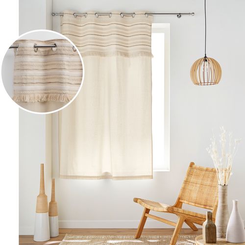 Rideau à Oeillets Petite Hauteur 140 X 180 Cm 100% Coton Atlas Naturel