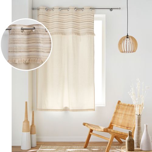 Rideau à Oeillets Petite Hauteur 140 X 180 Cm 100% Coton Atlas Naturel