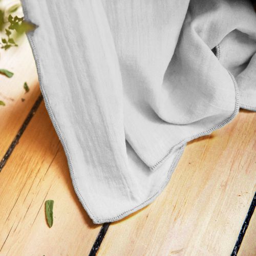 Lot De 2 Rideaux Galon Fronceur Double Gaze De Coton – Perle – 140 X 240 Cm