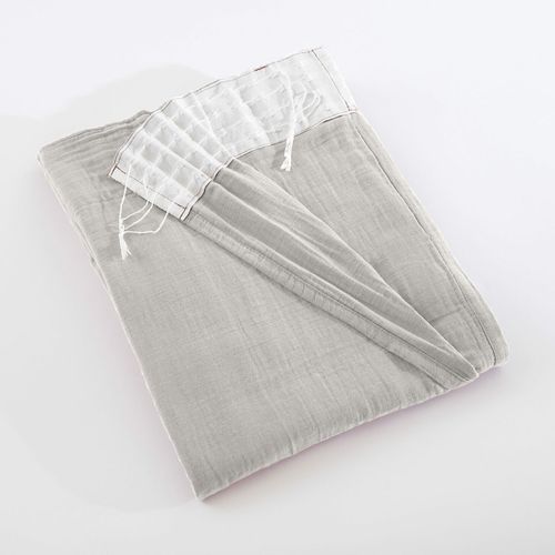 Lot De 2 Rideaux Galon Fronceur Double Gaze De Coton – Perle – 140 X 240 Cm