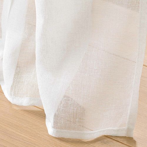 Lot De 2 Voilages à Oeillets Plastique – Davina – 140 X 240 Cm – Voile Tissé Blanc