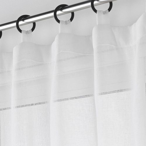 Lot De 2 Voilages à Oeillets Plastique – Davina – 140 X 240 Cm – Voile Tissé Blanc