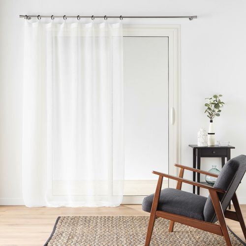 Lot De 2 Voilages à Oeillets Plastique – Davina – 140 X 240 Cm – Voile Tissé Blanc