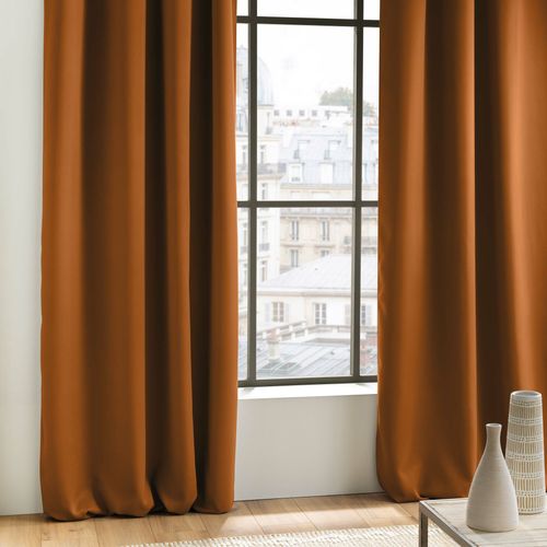 Lot De 2 Rideaux Occultants 135x240 Cm Camel – Modèle Occult à Oeillets