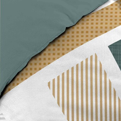 Parure De Lit 240 X 220 Zéphyr + Drap-housse Sauge 140x190 – 100% Coton