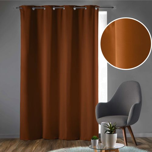 Rideau Occultant Uni à Oeillets 135x240 Cm – Camel – Isolation Lumière