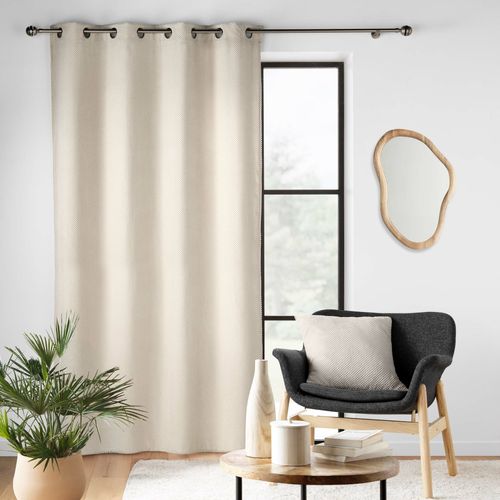 Lot De 2 Rideaux Tamisant Velours Relief Java Naturel 140x260 Cm – Élégants