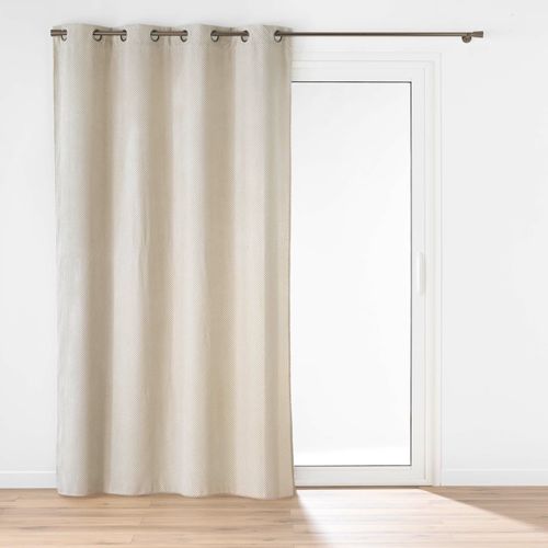 Lot De 2 Rideaux Tamisant Velours Relief Java Naturel 140x260 Cm – Élégants