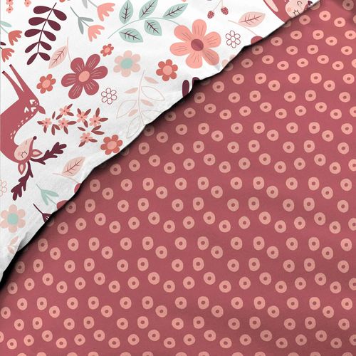 Housse De Couette Enfant Réversible Bichette – 140 X 200 Cm + Drap Housse 90 X 190 Cm