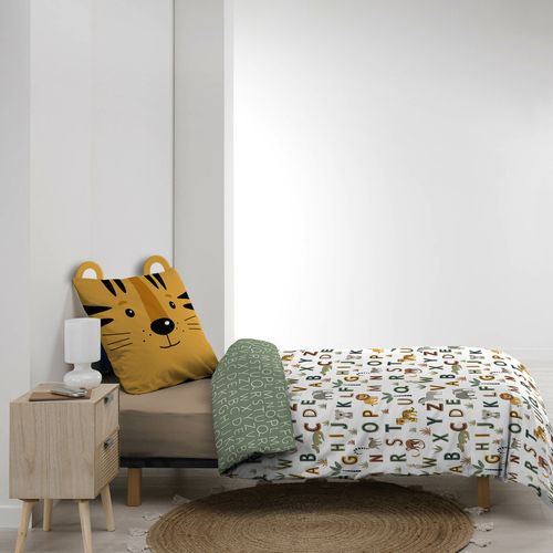 Pack Parure De Lit Enfant 140 X 200 Cm + Drap Housse 90x190 Cm Jaune – Tigry –