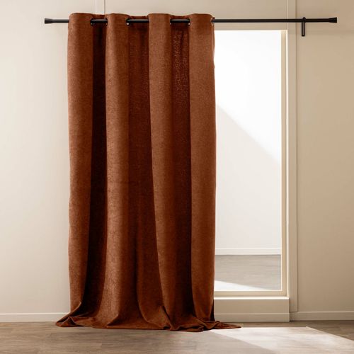 Rideau Tamisant à Oeillets 140 X 260 Cm – Bouclette Unie Winony - Terracotta