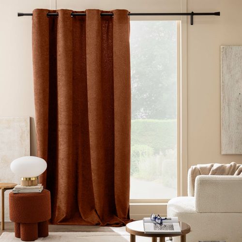 Rideau Tamisant à Oeillets 140 X 260 Cm – Bouclette Unie Winony - Terracotta