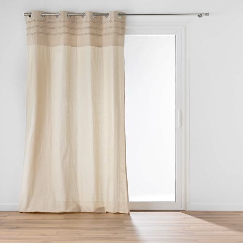 Rideau Tamisant 140 X 240 Cm – Hilary – Finition Broderie Élégante – Coton/polyester Naturel