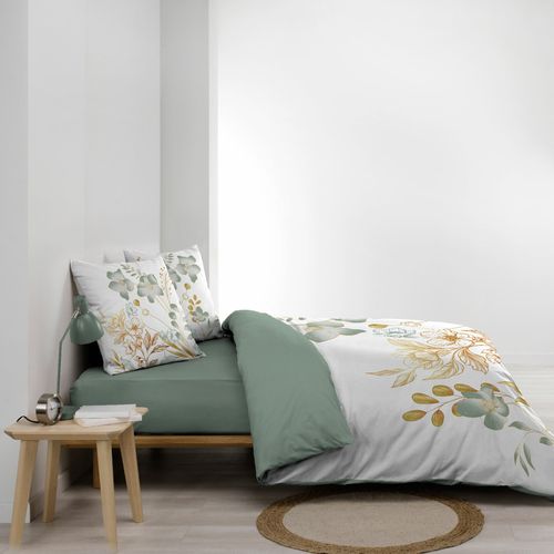 Pack Parure De Lit 240 X 220 Cm – Coton 42 Fils – Lolita + Drap Housse 140x190 Cm Blanc