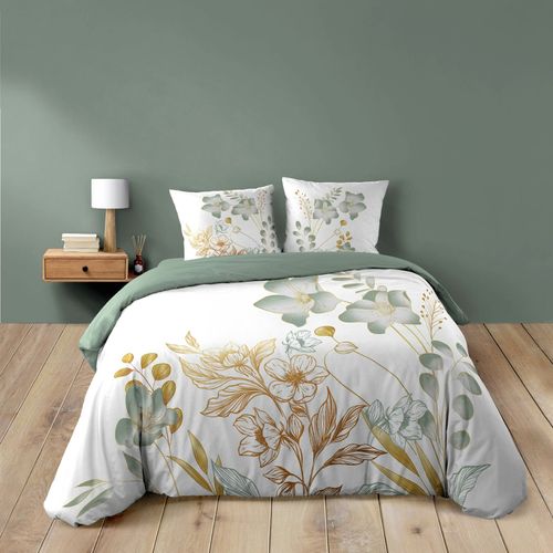 Pack Parure De Lit 240 X 220 Cm – Coton 42 Fils – Lolita + Drap Housse 140x190 Cm Blanc