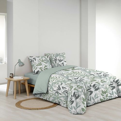 Pack Parure De Couette Voltine 240 X 220 Cm – Coton 42 Fils – + Drap Housse 140x190 Cm Blanc