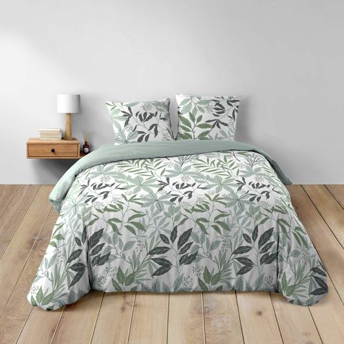 Pack Parure De Couette Voltine 240 X 220 Cm – Coton 42 Fils – + Drap Housse 140x190 Cm Blanc