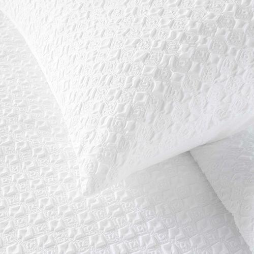 Housse De Couette 240 X 220 Cm – Microfibre Gaufrée Ultra Douce – Blanc – Effet Relief Chic + 2