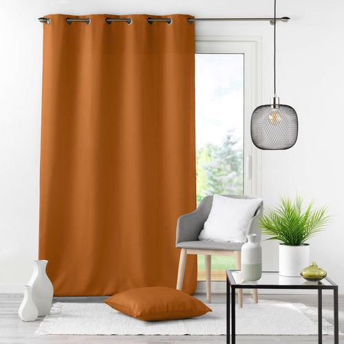 Lot De 2 Rideaux Tamisant à Oeillets 140 X 260 Cm – Polyester Uni Camel - Epure