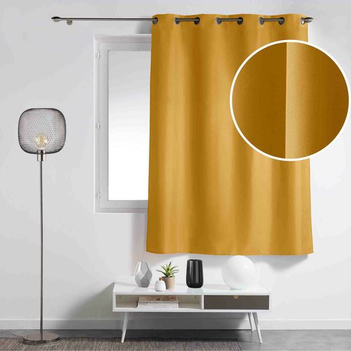 Lot De 2 Rideaux à Oeillets Petite Hauteur 140 X 180 Cm – Ocre