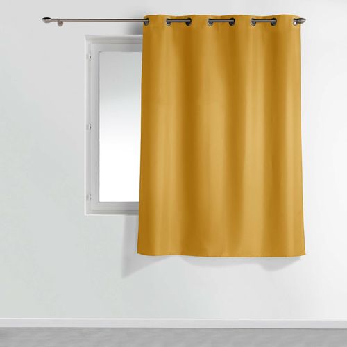 Lot De 2 Rideaux à Oeillets Petite Hauteur 140 X 180 Cm – Ocre