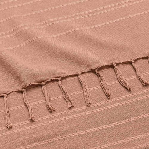Lot De 2 Plaids Lilia 180 X 220 Cm – 100 % Coton – Plaid à Franges Mocha