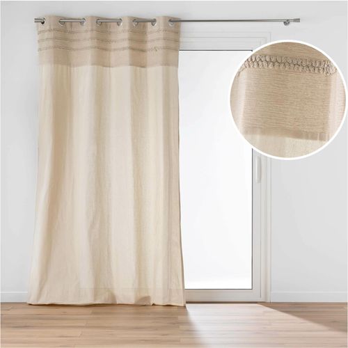 Lot De 2 Rideaux à Oeillets 140 X 240 Cm – Coton/polyester – Top Fantaisie Brodé – Modèle Hilary