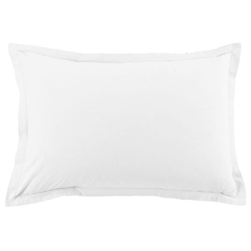 Lot De 2 Taies D'oreiller 100% Coton 57 Fils Taille 50 X 70 Cm Couleur Blanc