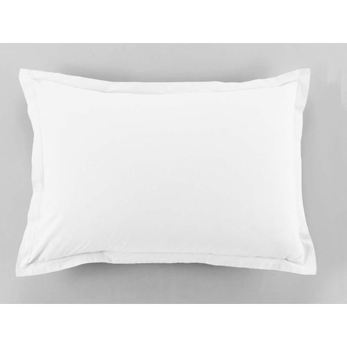 Lot De 2 Taies D'oreiller 100% Coton 57 Fils Taille 50 X 70 Cm Couleur Blanc