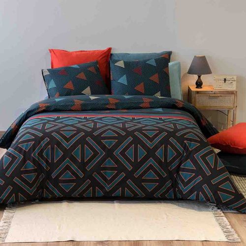 Parure De Lit - Housse De Couette Coton 57 Fils + Taie Holi Taille 240x260 Cm