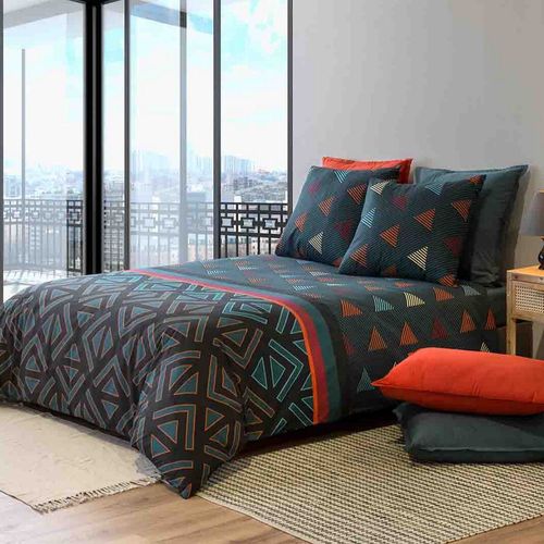 Parure De Lit - Housse De Couette Coton 57 Fils + Taie Holi Taille 240x260 Cm