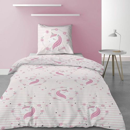 Housse De Couette 140x200 Cm + 1 Taie D'oreiller 100% Coton 57 Fils Rina