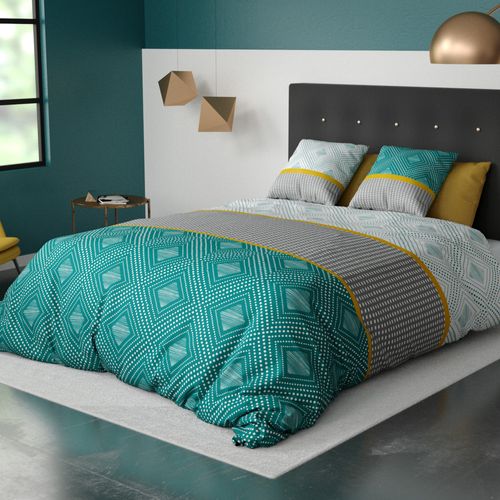 Housse De Couette 220x240 Cm + 2 Taies D'oreiller 63x63 Cm 100% Coton 57 Fils Aurah